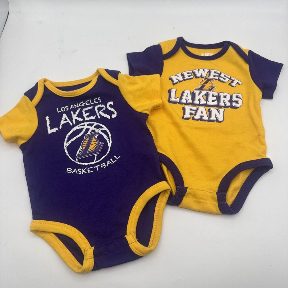 Lakers Onesie NBA Baby Bodysuit Set Of 2 0-3M Basketball Gerber